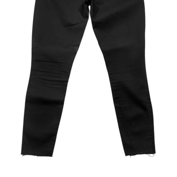 7 For All Mankind Women’s Jeans 30 Black Skinny Distressed Hem Stretch Denim - Picture 7 of 8